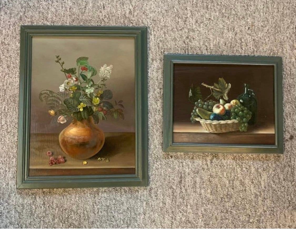 Schilderij twee stillevens kunstschilder Gasparri Olieverf, Verzenden
