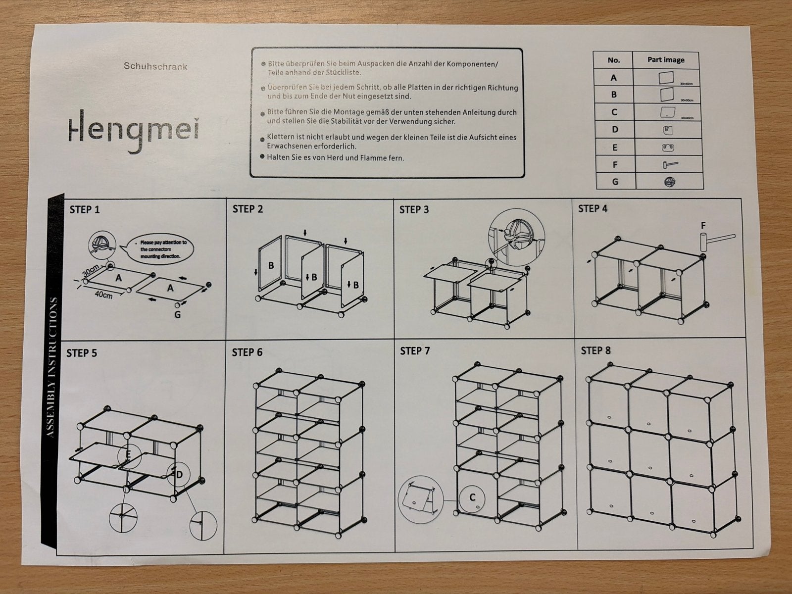 Hengmei Modulair Schoenenrek/Opbergkast - Zwart/Wit, Nieuw, Ophalen of Verzenden, Nvt, Nvt