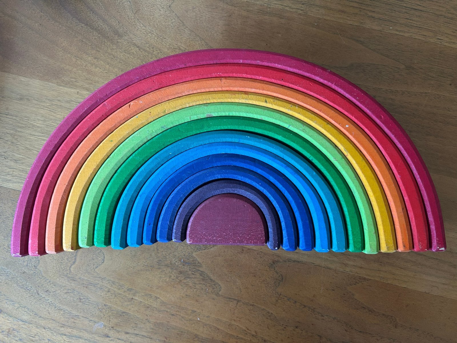Grimm's Grote Regenboog Houten Stapelblokken - Educatief Spe, Ophalen of Verzenden, Gebruikt, Jongen of Meisje