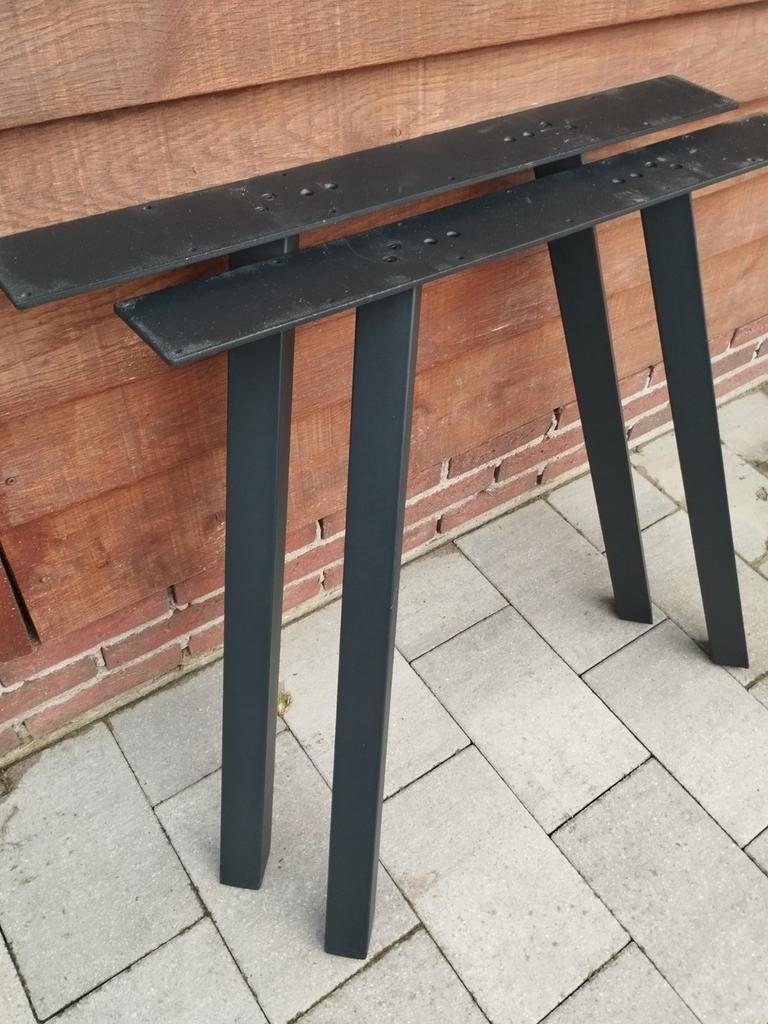 Tafelpoten 71cm hoog. Zwarte coating., Ophalen, Tafelpoot, 50 tot 100 cm, Vierkant