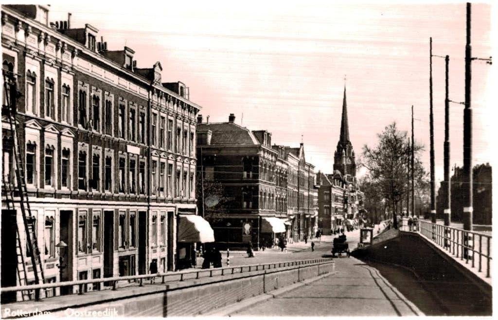 Oude ansichtkaart Rotterdam Oostzeedijk, Kralingen, Verzamelen, Verzenden, 1940 tot 1960, Ongelopen, Zuid-Holland