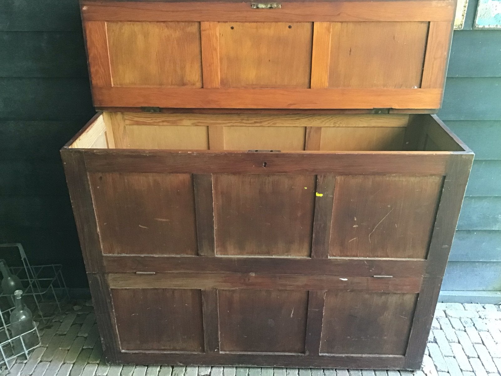 Antieke schoolkast voor wandkaarten - Vintage opberger, Ophalen