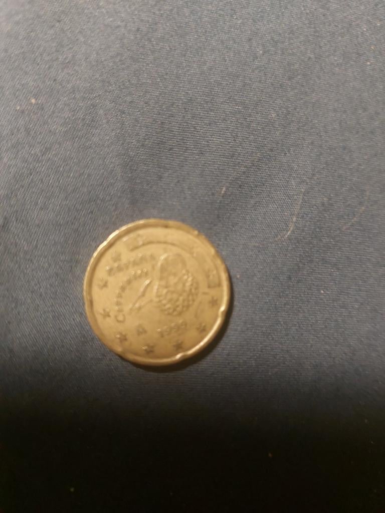 Rare Spaanse 20cent munt jaar 1999  met foute letters Euro, Ophalen of Verzenden, Spanje, 20 cent, Losse munt