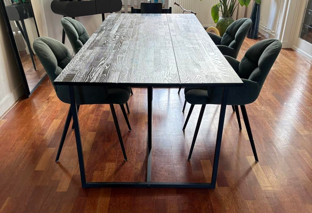 Woood flo eettafel, Huis en Inrichting, Tafels | Eettafels, Gebruikt, 50 tot 100 cm, 200 cm of meer, Vijf personen of meer, Rechthoekig