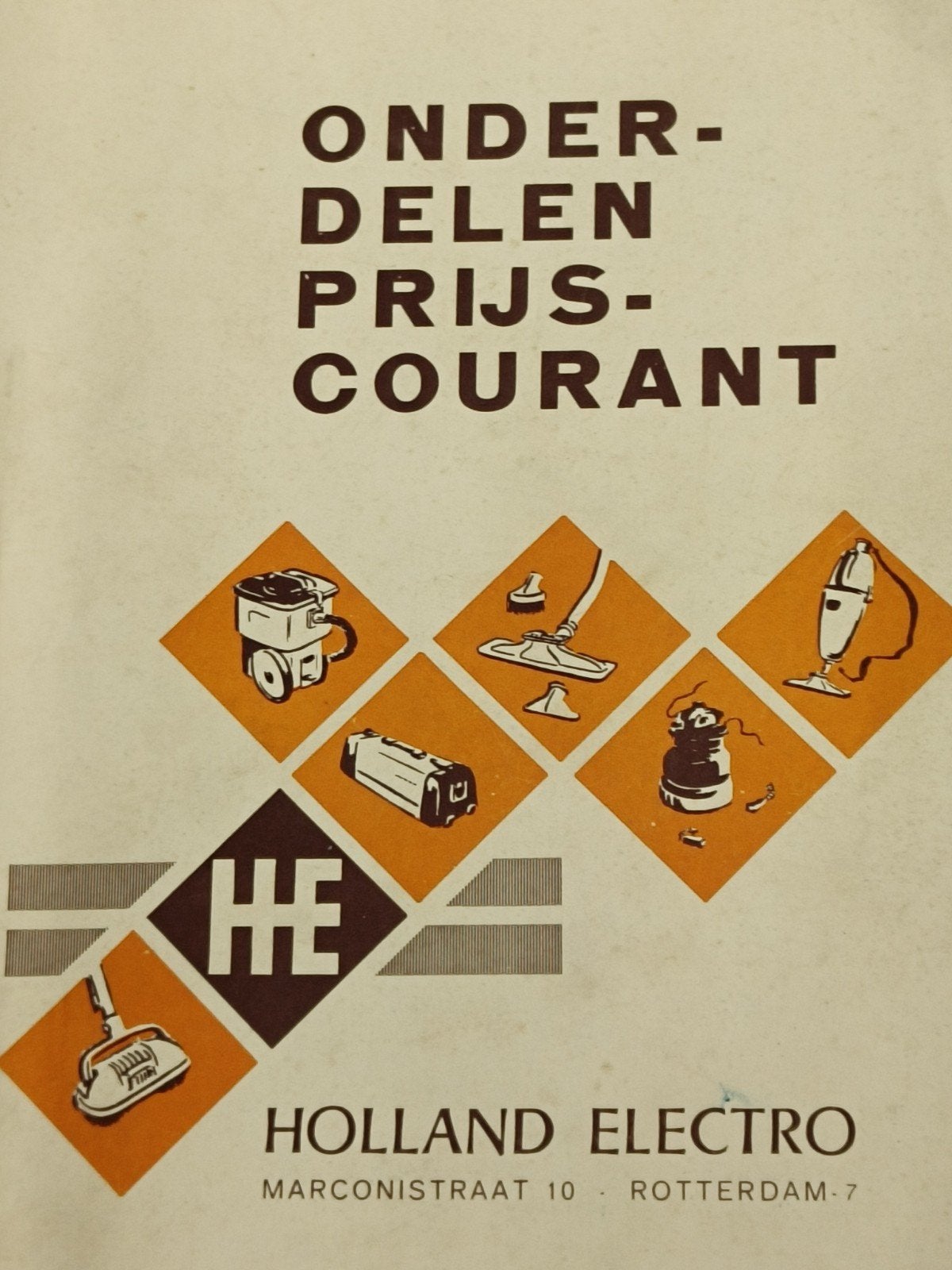 HOLLAND ELECTRO STOFZUIGER, PRIJSCOURANT ONDERDELEN., Verzenden, Gelezen