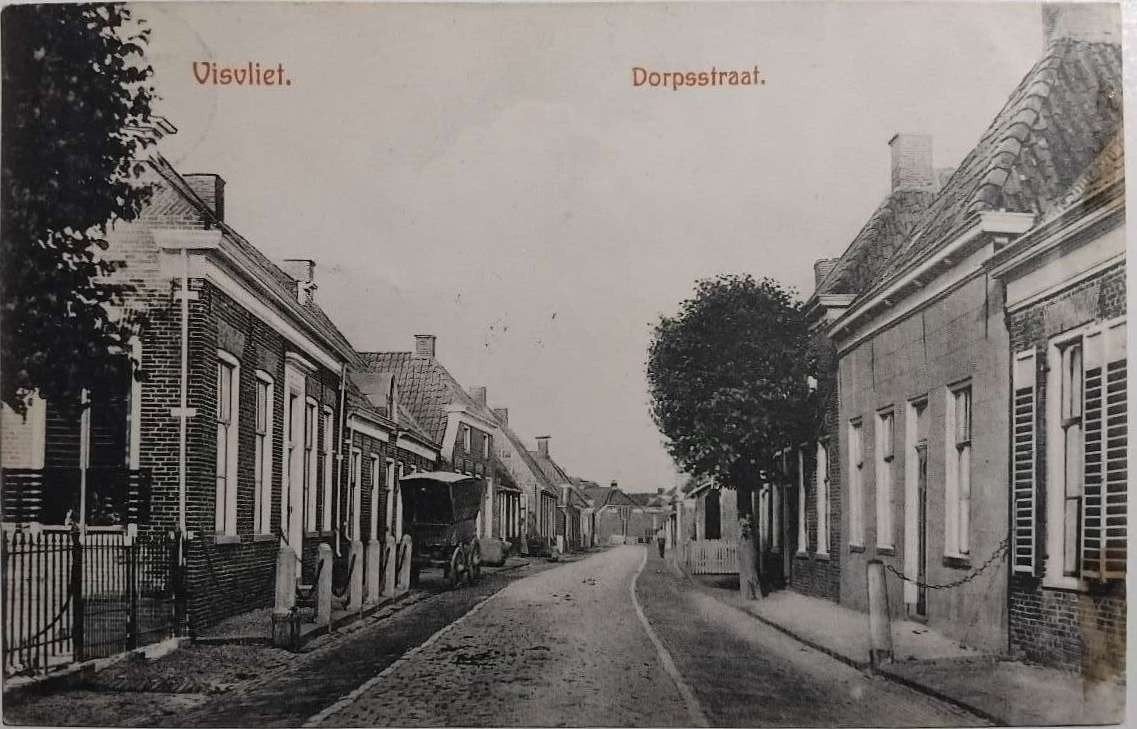 Visvliet (Groningen) - Dorpsstraat ca. 1900-1905, Verzamelen, Ophalen of Verzenden, Voor 1920, Gelopen, Groningen