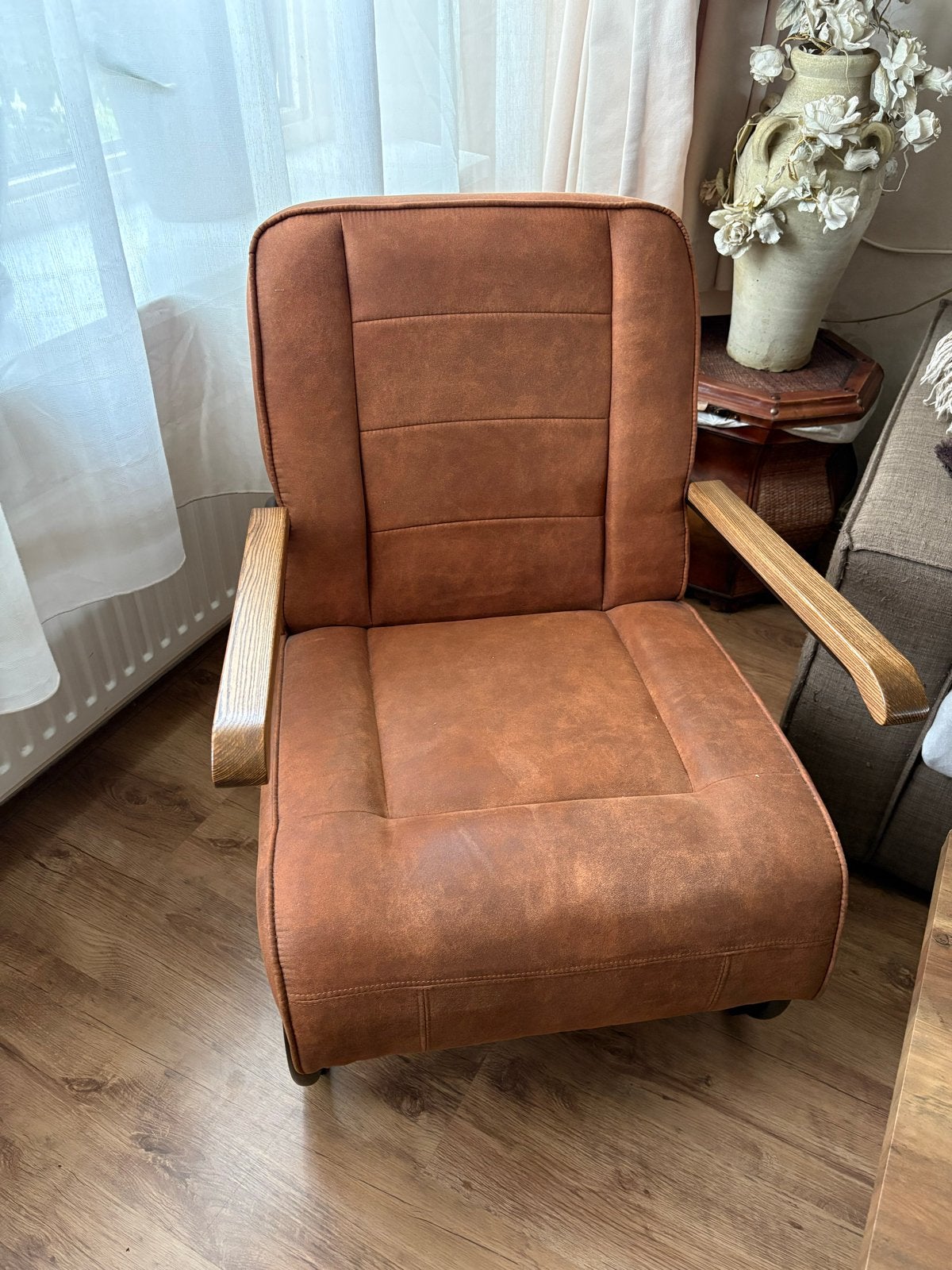 Cognac fauteuil stoel, Ophalen, Bruin, Zo goed als nieuw, Eén