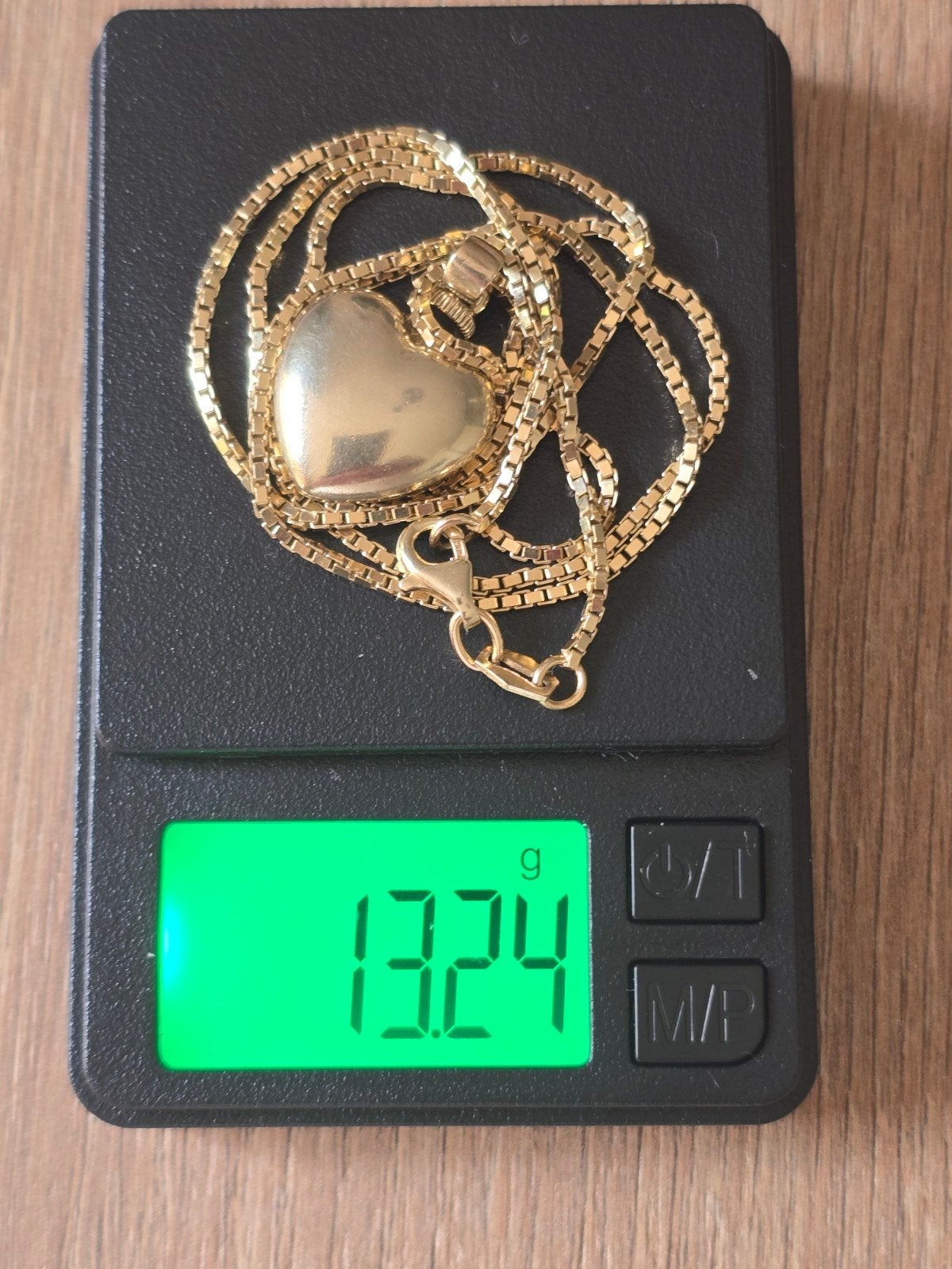 14 karaat gouden ketting 60 cm met hartje hanger, Ophalen of Verzenden, Zo goed als nieuw, Goud, Goud