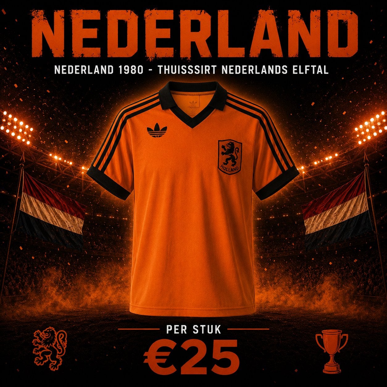 Nederlands elftal thuisshirt 1980 - vandaag verzonden, Tickets en Kaartjes, Eén persoon, Nederlands elftal