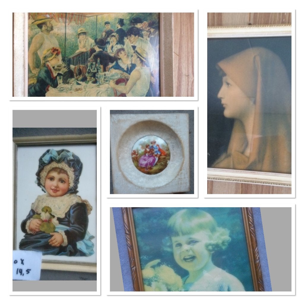 Vintage / Oude schilderijtjes - prenten, Gebruikt, Ophalen of Verzenden, 1940 tot 1960, Prent