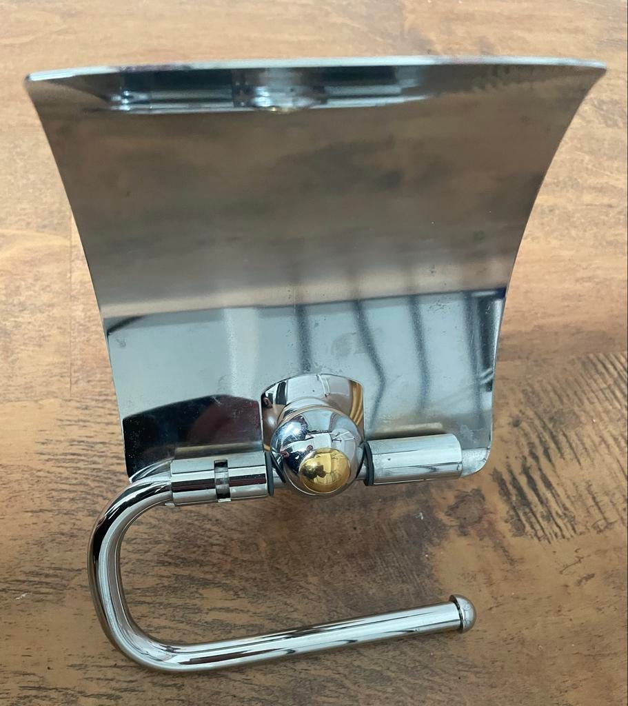 Grohe WC rolhouder met klep - Chroom/Goud, Ophalen of Verzenden, Zo goed als nieuw, Overige kleuren, Overige typen
