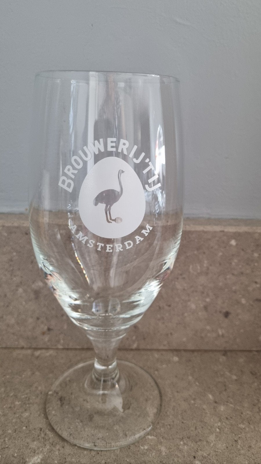 Brouwerij 't IJ Amsterdam bierglas, Ophalen of Verzenden, Zo goed als nieuw, Overige merken, Glas