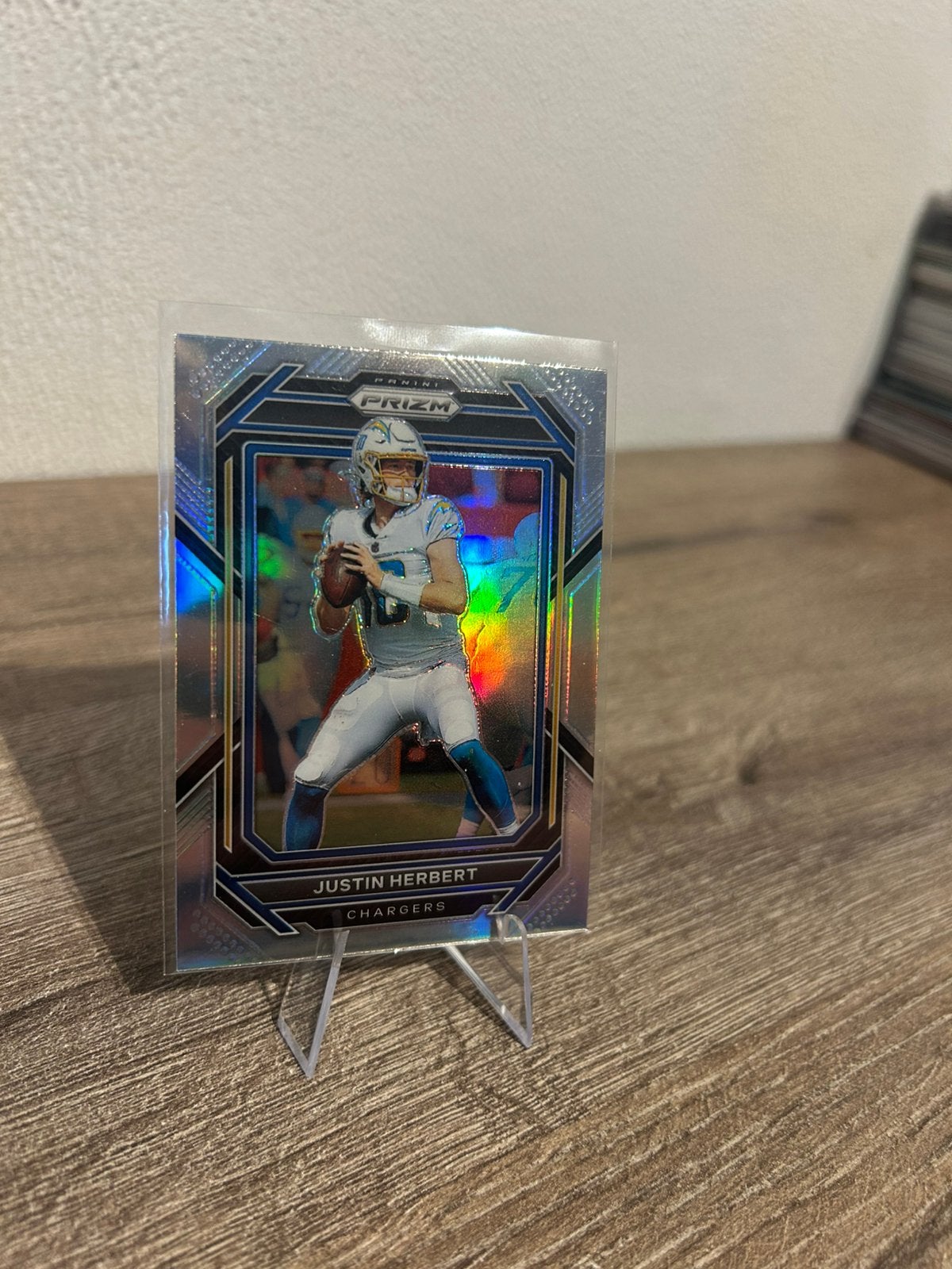 Justin Herbert 2022 Panini Prizm Football Silver #149, Hobby en Vrije tijd, Stickers en Plaatjes, Ophalen of Verzenden, Zo goed als nieuw