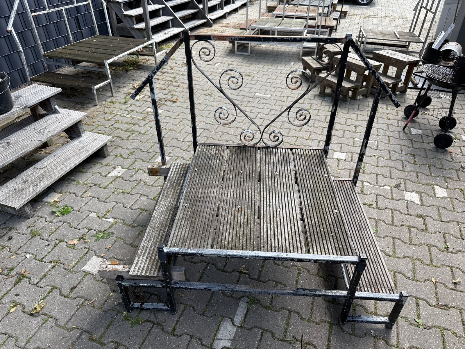 Aluminium/ houten trapje, Ophalen, Gebruikt