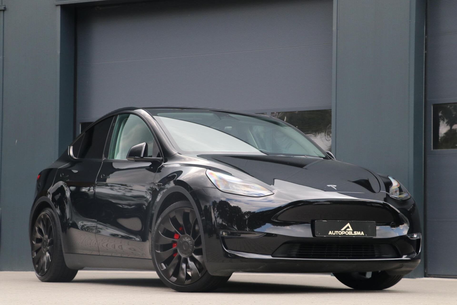 Tesla Model Y Performance AWD 75 kWh 463PK Warmtepomp 21'Inc, Auto's, Tesla, Automaat, 514 km, Gebruikt, Zwart