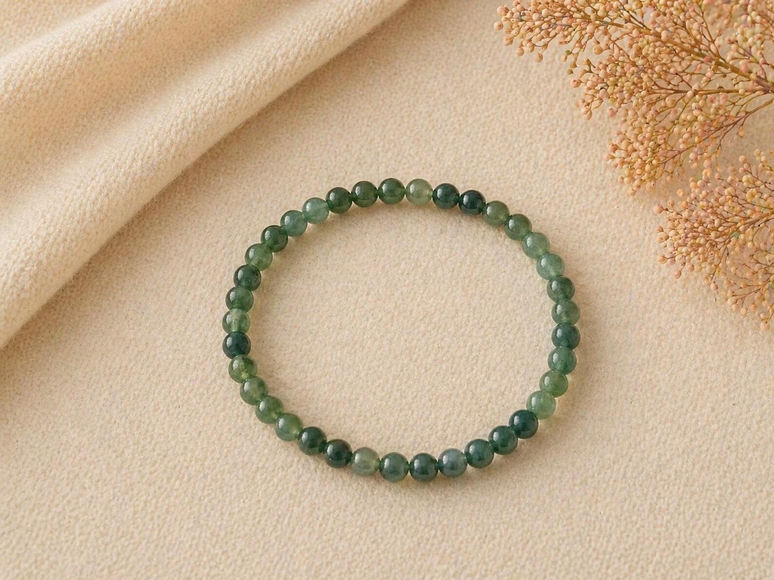 Kogelarmband 4mm Jade, Overige materialen, Nieuw, Ophalen of Verzenden, Met edelsteen