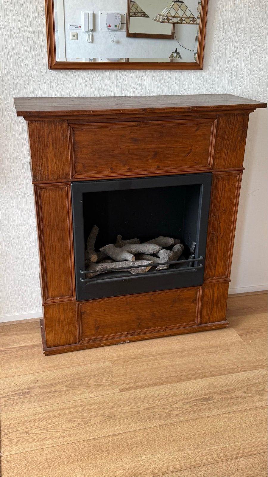 Gel openhaard met ombouw - 105x95x35 cm, Ophalen of Verzenden, Gebruikt, Vrijstaande haard, Gelhaard