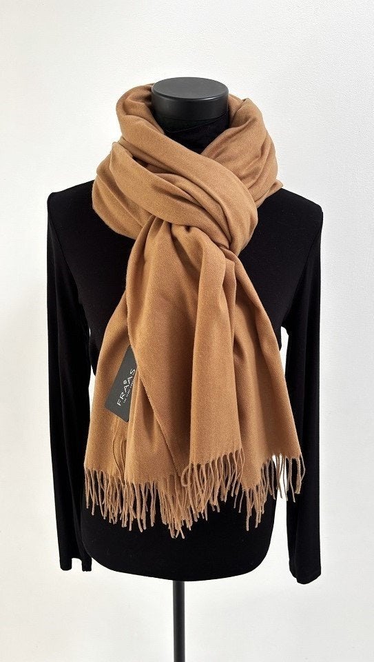 SPLINTERNIEUW! Fraas cashmink dames sjaal camel cognac, Maat 38/40 (M), Verzenden, Fraas, Nieuw