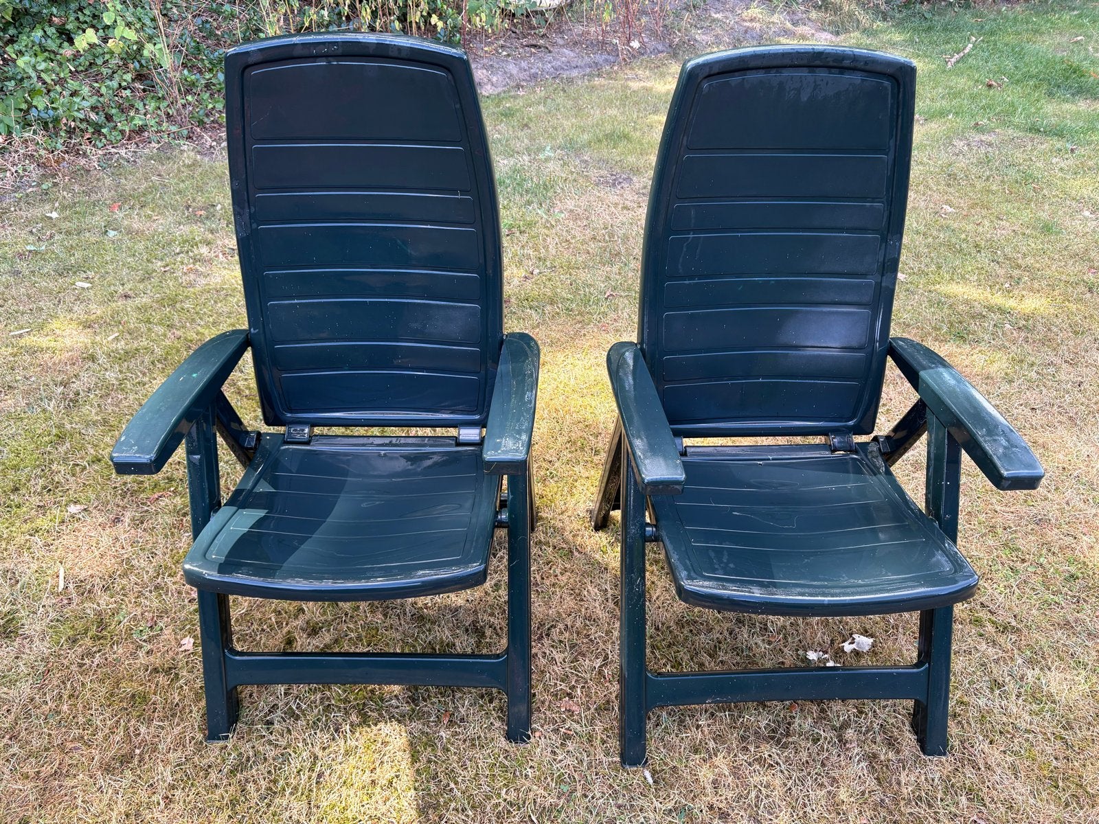 2x Jardin tuinstoelen - Verstelbaar en inklapbaar, Tuin en Terras, Tuinstoelen, Ophalen, Gebruikt, Plastic, Inklapbaar
