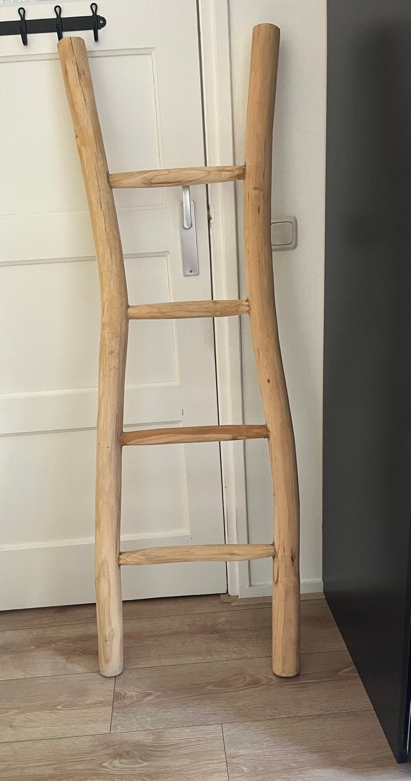Decoratieve ladder teakhout, Ophalen, Zo goed als nieuw, Minder dan 2 meter
