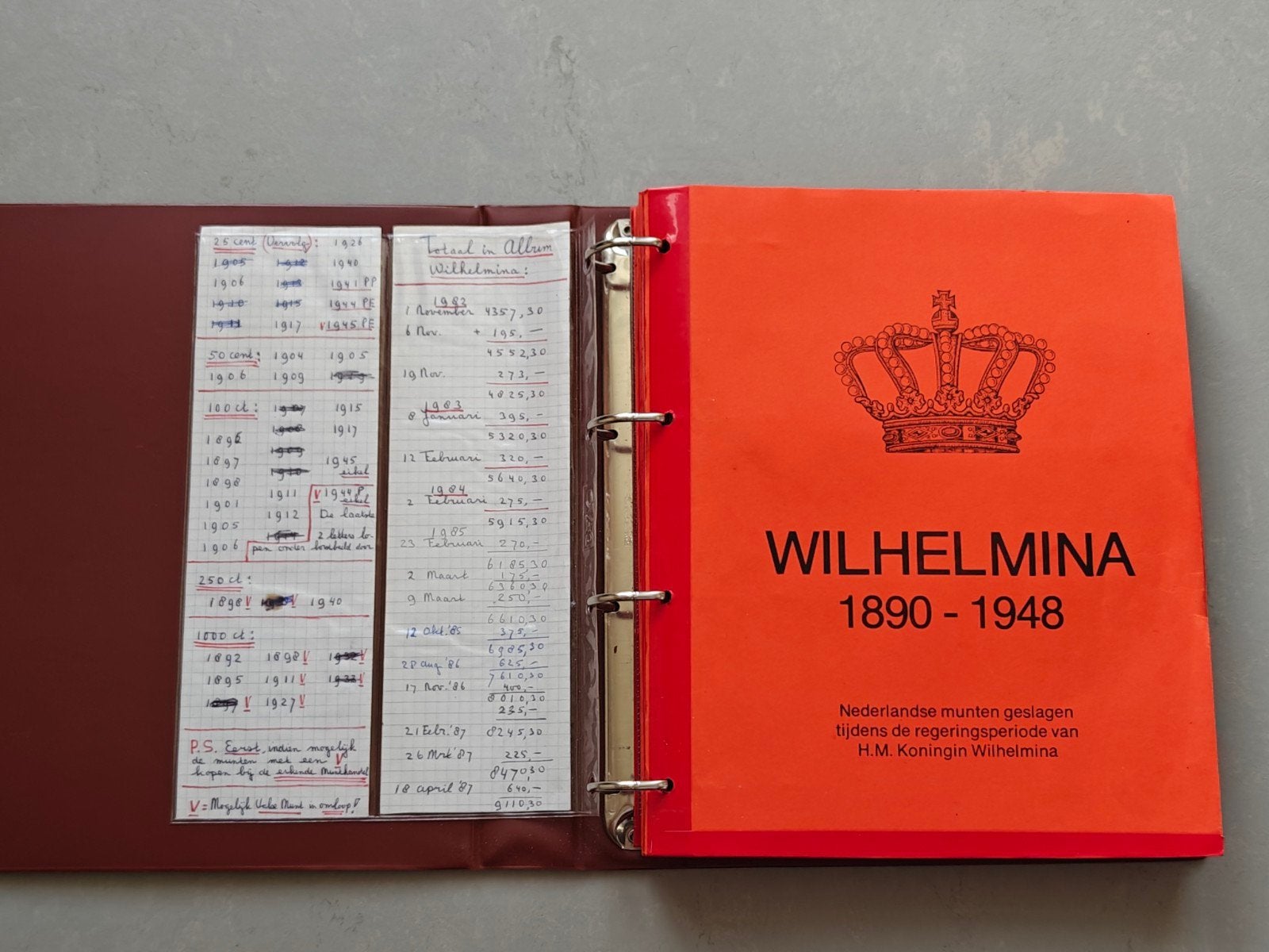 Munten verzameling Wilhelmina in map - Veel zilver, Ophalen of Verzenden, Koningin Wilhelmina, Setje, Zilver