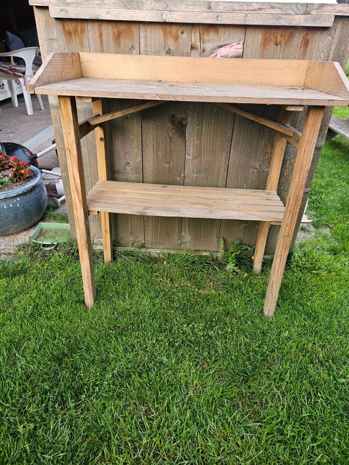 Houten oppottafel / plantentafel, Tuin en Terras, Ophalen, Gebruikt