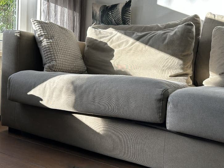 Prachtige zandkleurige loungebank / hoekbank IZGS!, Ophalen of Verzenden, Gebruikt, Stof, Loungebank, Hoekbank, Modern