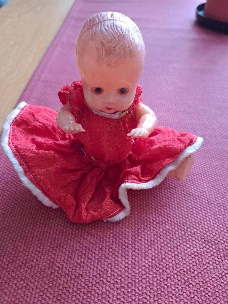 Vintage poppetje met beweegbare ledematen en ogen, Ophalen of Verzenden, Gebruikt