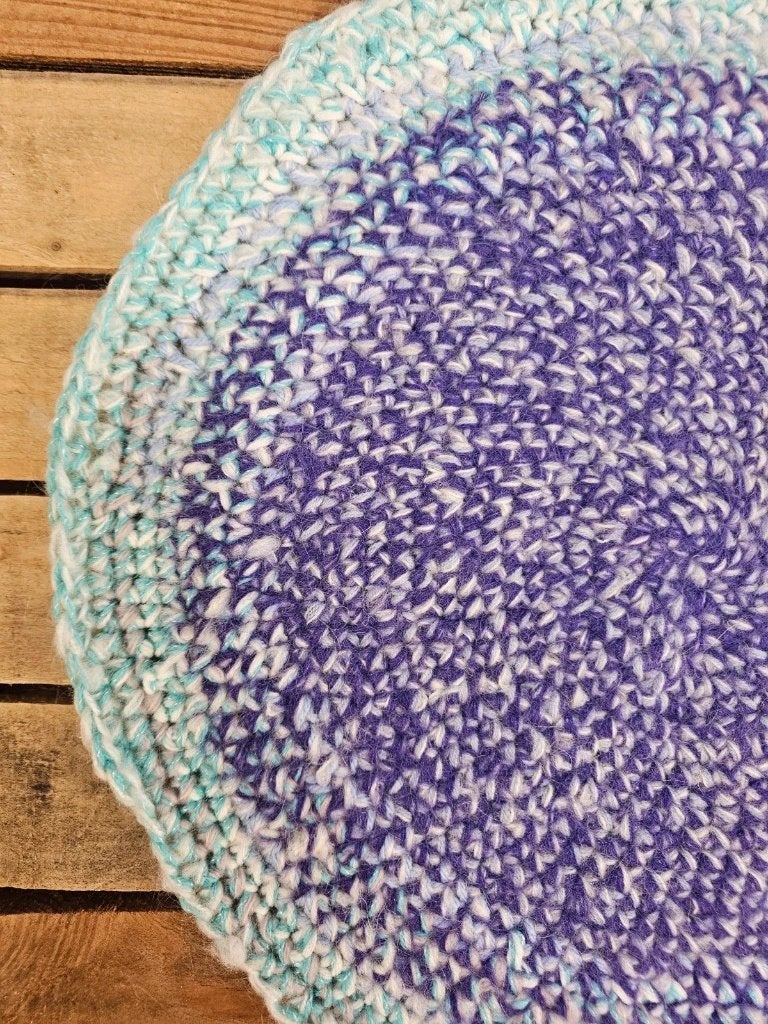 Granny Gehaakt Paars 45/45, Minder dan 50 cm, Gebruikt, Wit, Rond