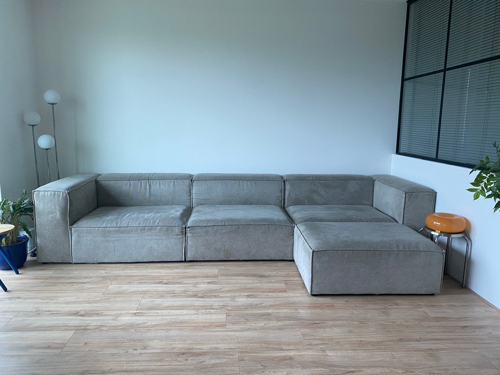 Modulaire bank grijs, 100 tot 125 cm, Hoekbank, 300 cm of meer, Ophalen of Verzenden
