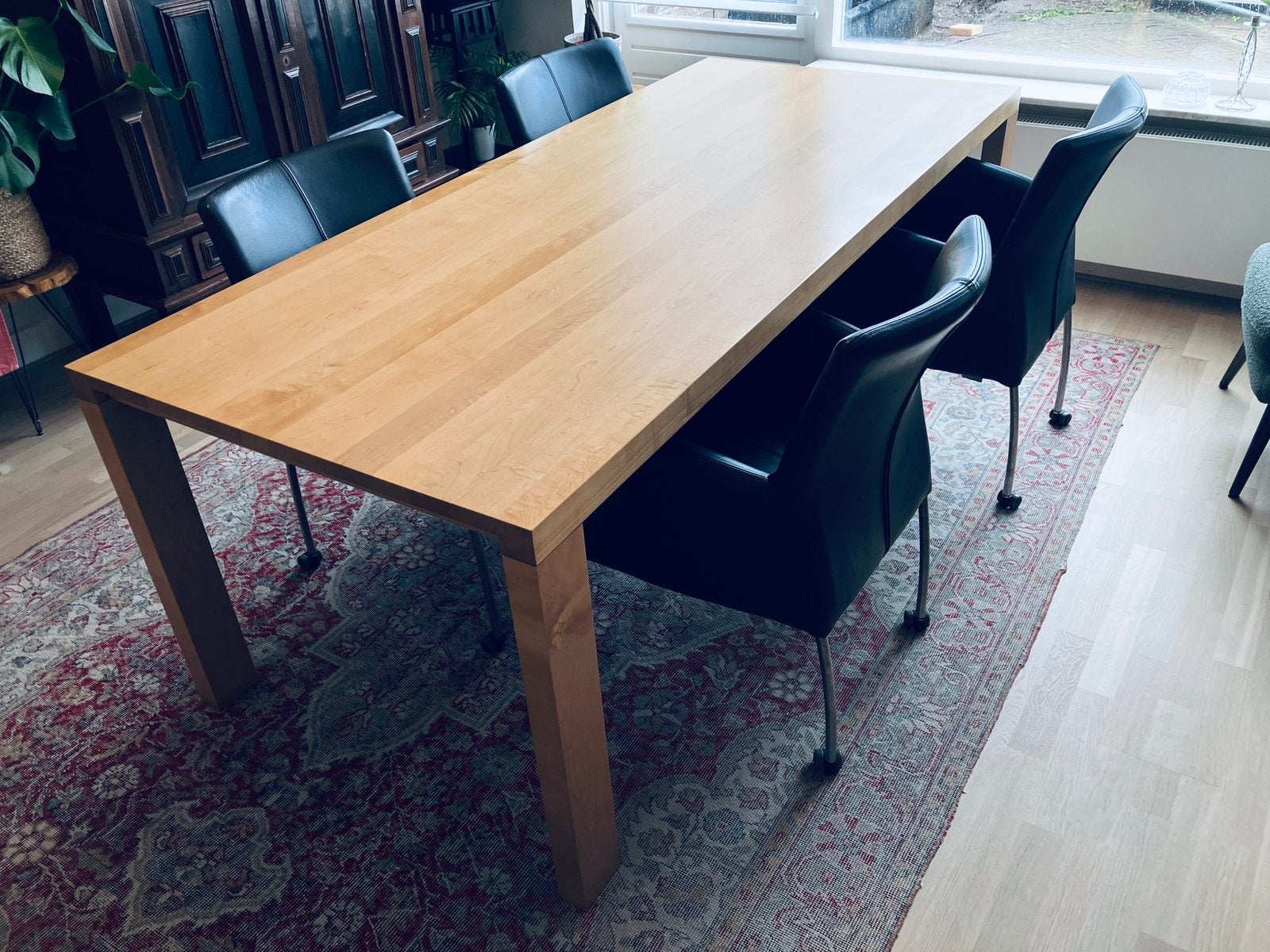 Arco Essenza tafel 210 x 90, Ahorn massief, Ophalen, 200 cm of meer, 50 tot 100 cm, Zo goed als nieuw