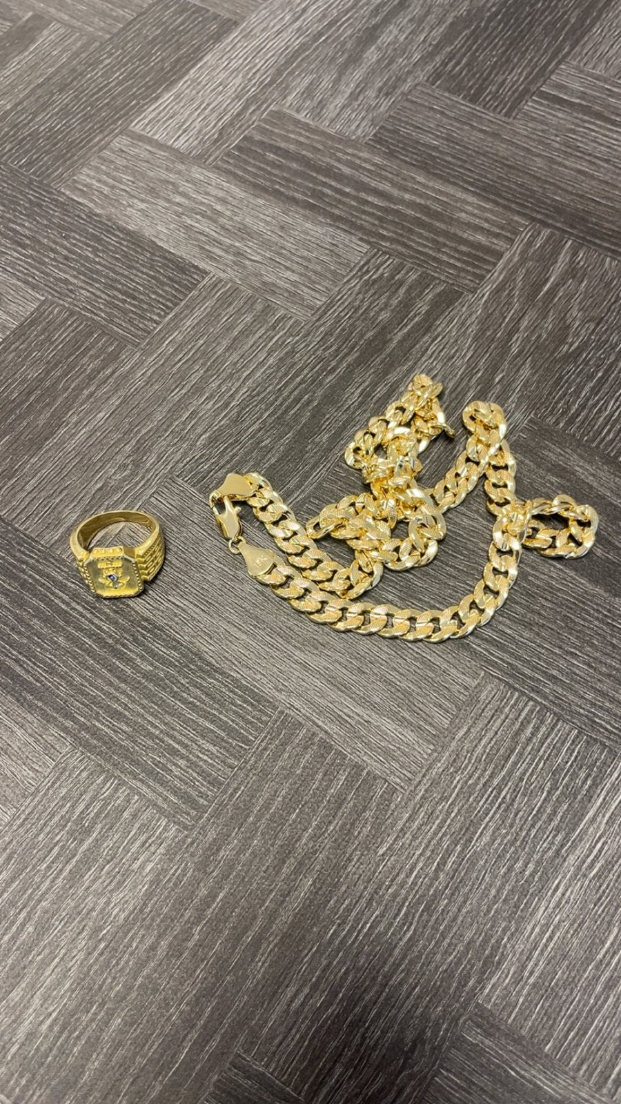 Gouden ketting en ring 18K, 19 tot 20, Heer, Ophalen of Verzenden, Zo goed als nieuw