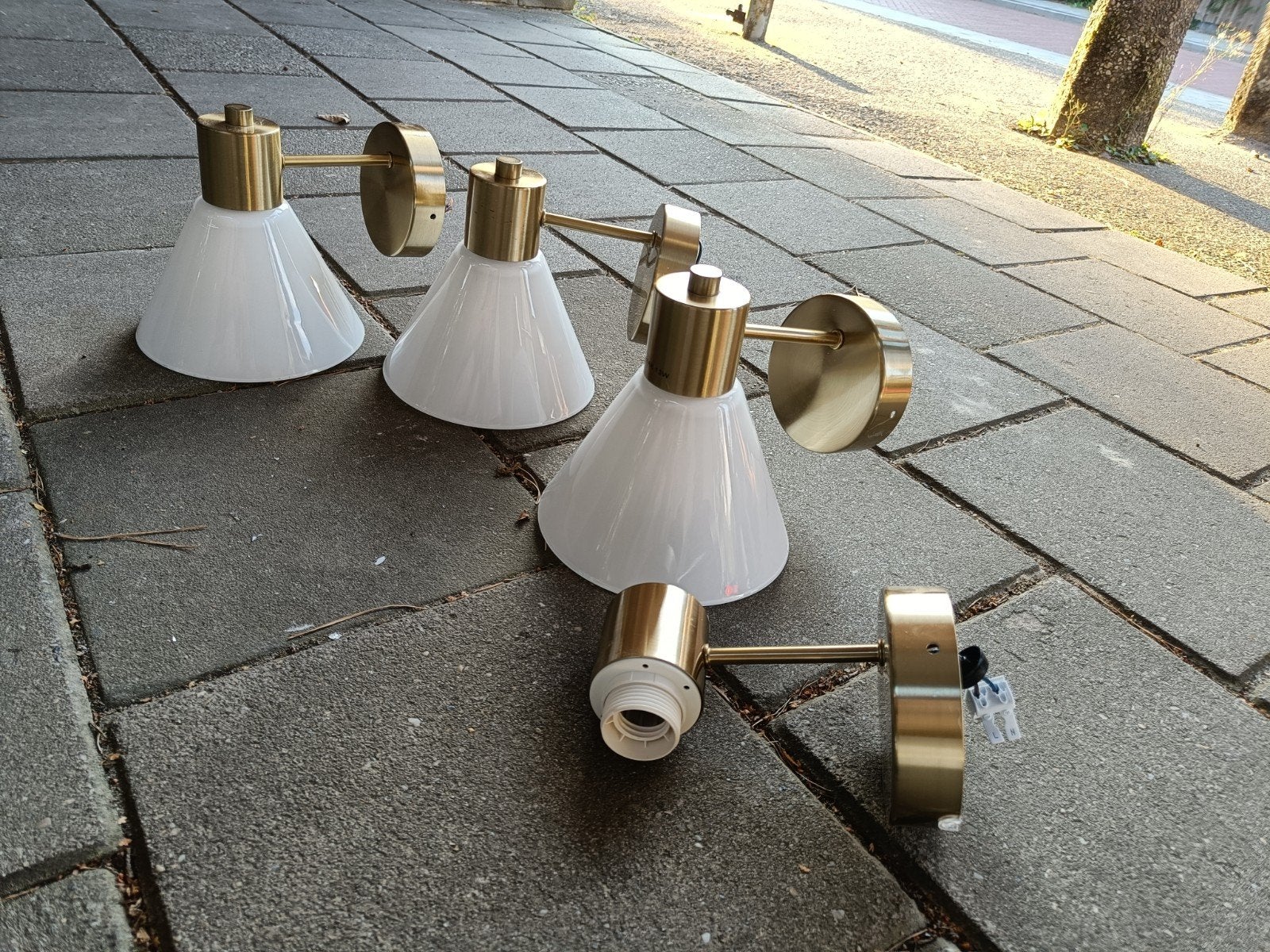 Ikea Flugbo wandlampjes messing, Gebruikt, IKEA, Metaal, E27 (groot)