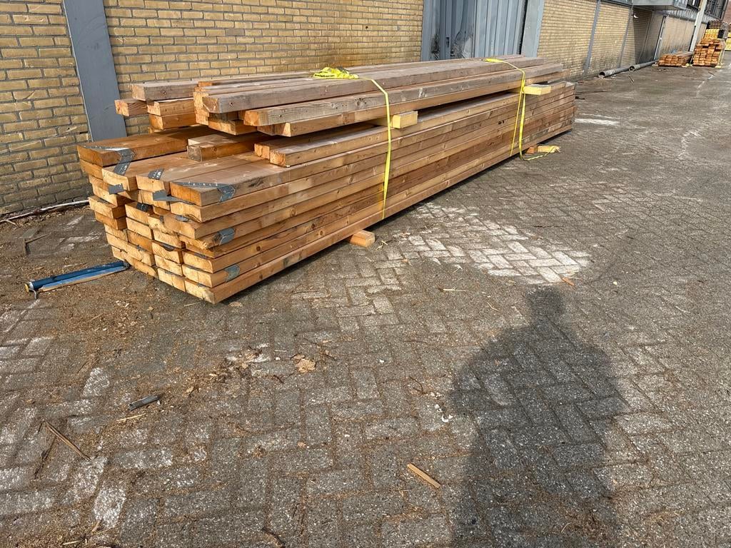 Geschaafde Gordingen 70x220 (75x225) mm - lengte 369,5 (370), Ophalen, Gebruikt, Balk, Overige houtsoorten