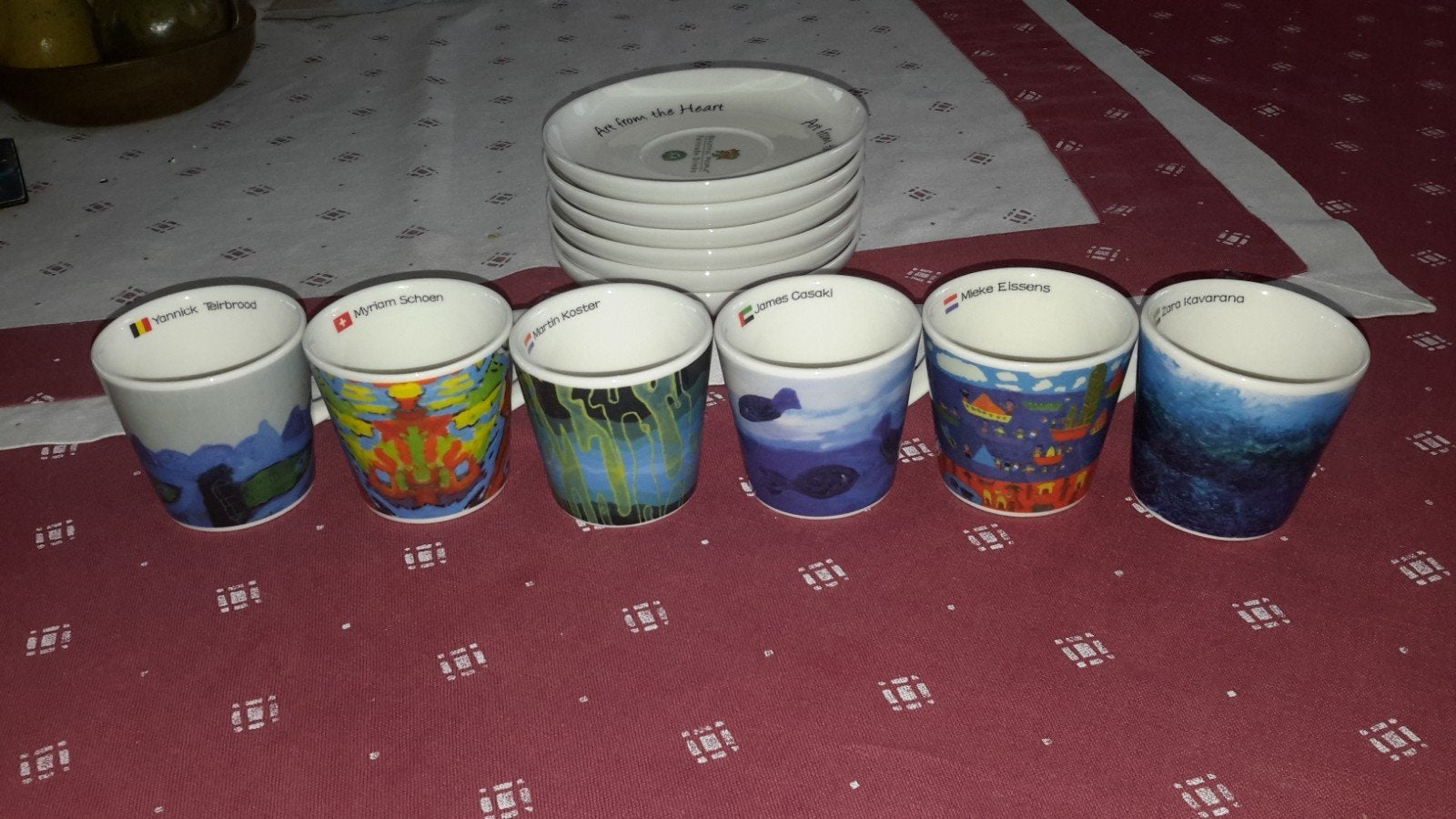 Set van 6 Fairtrade Drinks kopjes met schotels, Overige merken, Keramiek, Nieuw, Ophalen of Verzenden