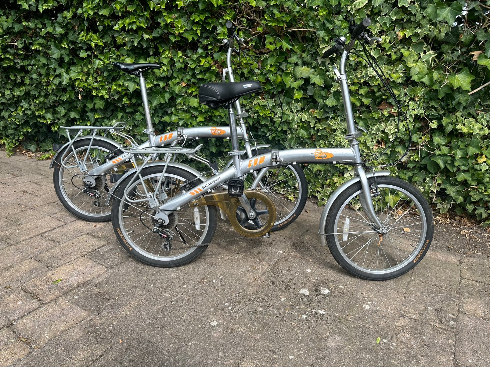 Twee vouwfietsen, 20 inch of meer, Gebruikt, Velgrem, Deels opvouwbaar