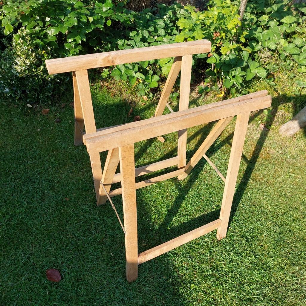 Houten schragen - Set van 2, Ophalen of Verzenden, Gebruikt, Minder dan 70 cm