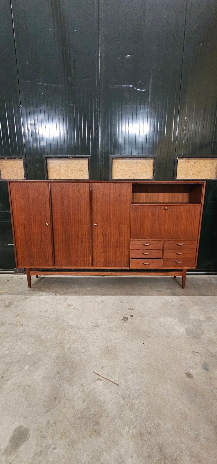 Vintage teak Bartels highboard, jaren 50 60 design, Huis en Inrichting, Ophalen, Scandinavisch Deens, Gebruikt, Teakhout