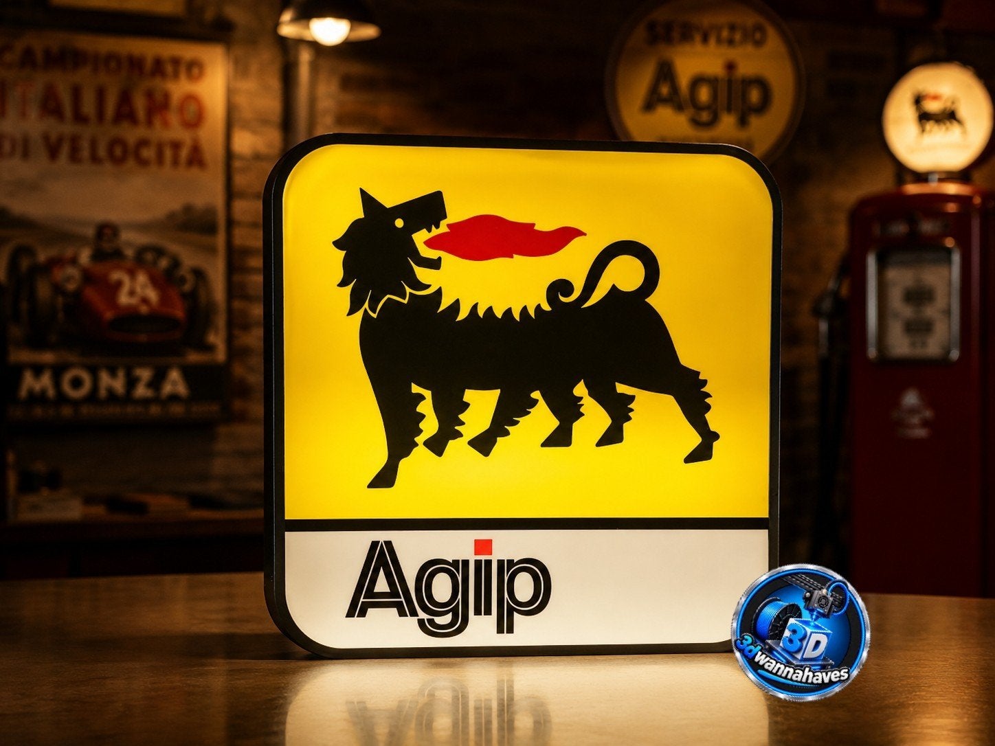 Agip Lichtbak met LED-verlichting, Ophalen of Verzenden, Nieuw, Lichtbak of (neon) lamp