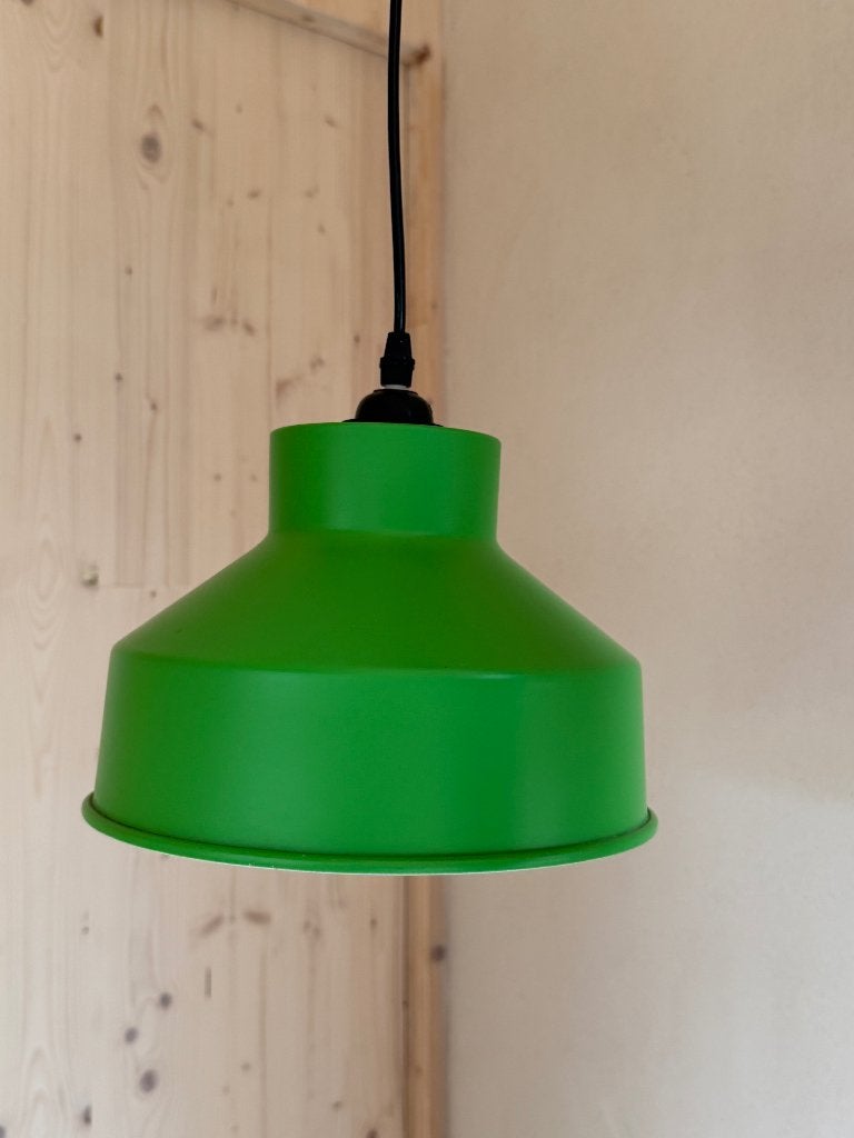 knal groene Retro lamp, Ophalen, E27 (groot), Zo goed als nieuw, Metaal