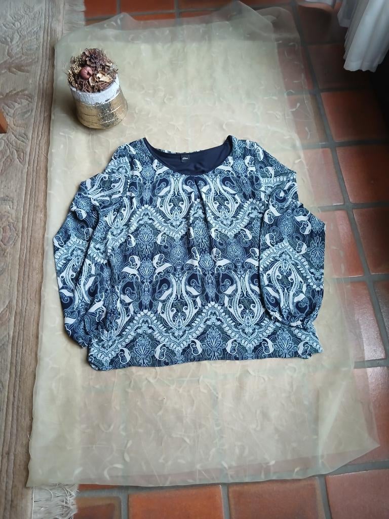 S Oliver blouse  gevoerd  mooie staat, Ophalen of Verzenden, Zo goed als nieuw, Blauw