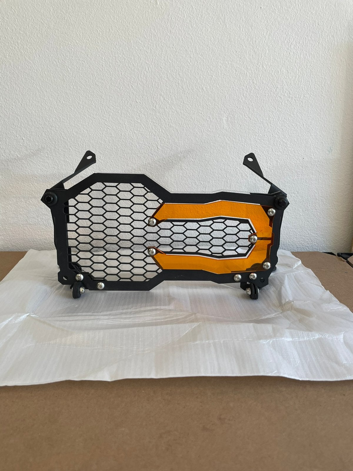 BMW GS koplamp protector tekoop! F R 1200 1250 oranje, Motoren, Ophalen of Verzenden