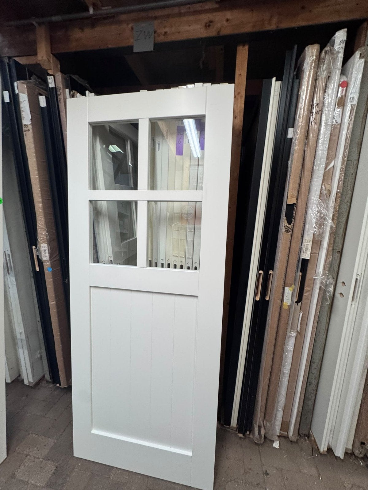 83x201,5cm binnendeur stomp paneel incl glas ZW12