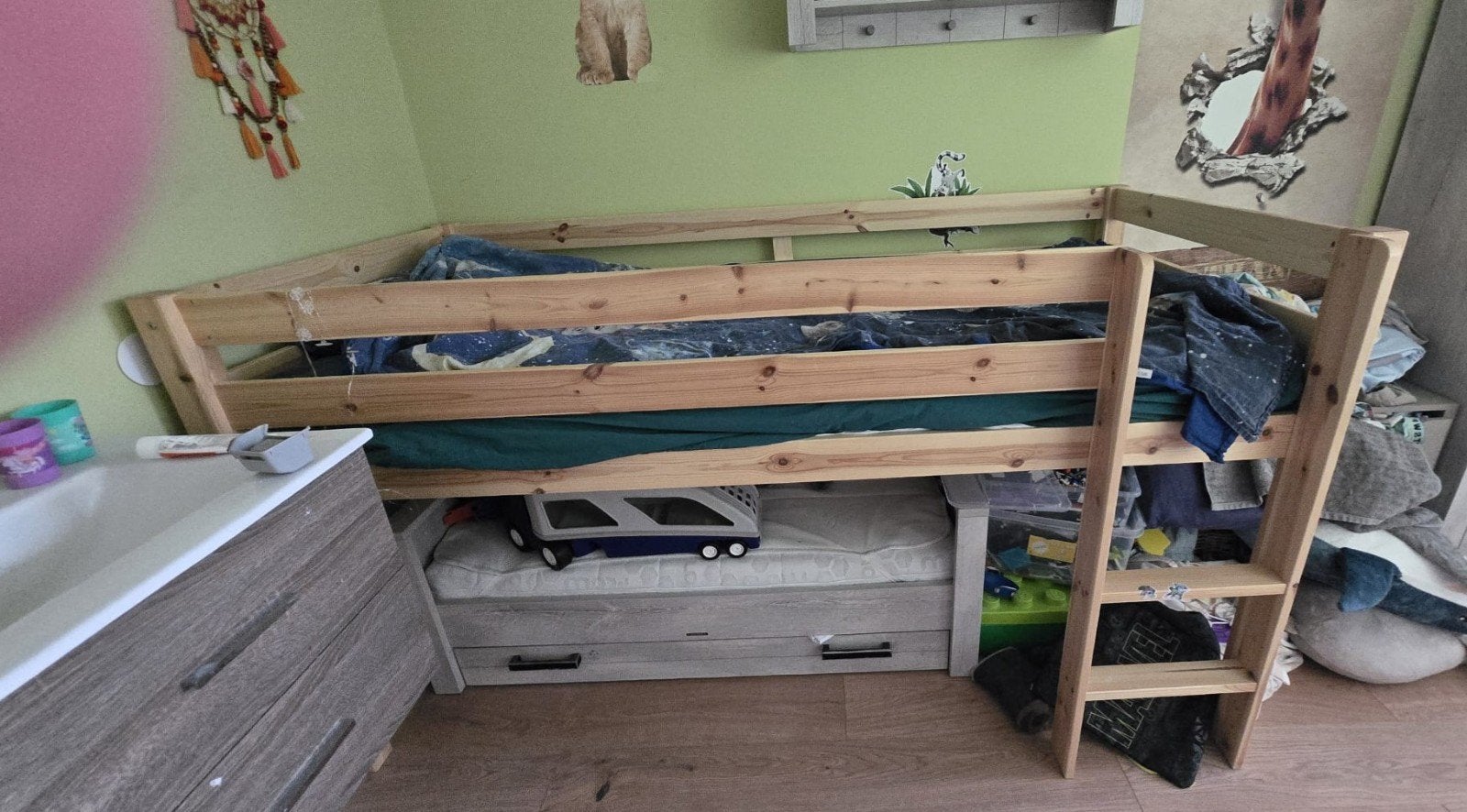 Halfhoogslaper 1 persoons, Ophalen, Zo goed als nieuw, Halfhoogslaper