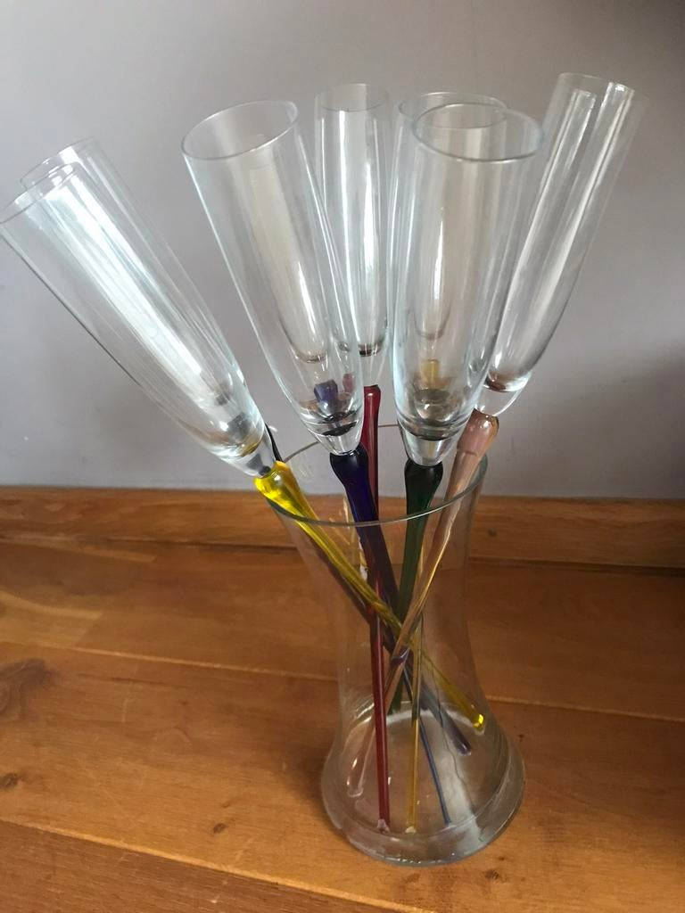 Set van 9 champagne flutes glazen, Ophalen, Zo goed als nieuw, Overige typen
