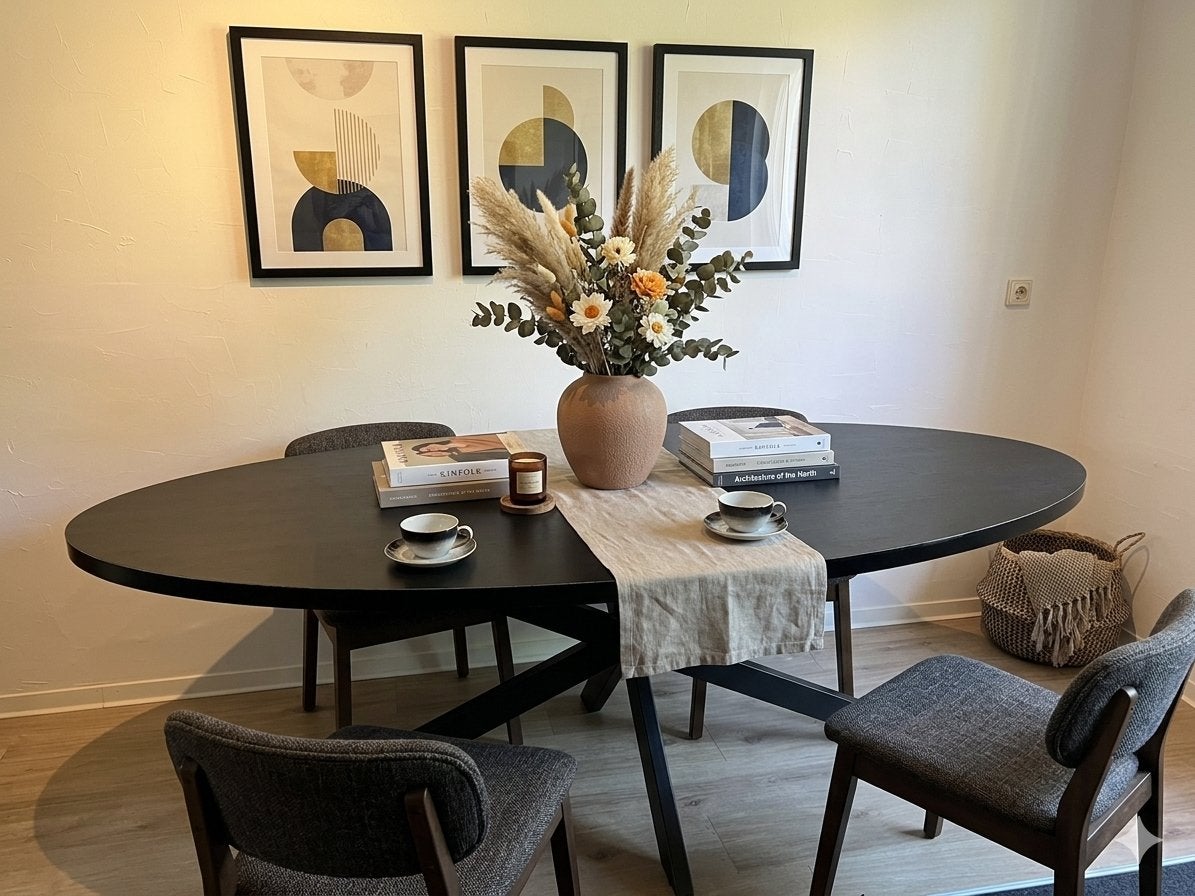 Stijlvolle ovale eettafel, Huis en Inrichting, Tafels | Eettafels, Ophalen, Gebruikt, 100 tot 150 cm, 200 cm of meer