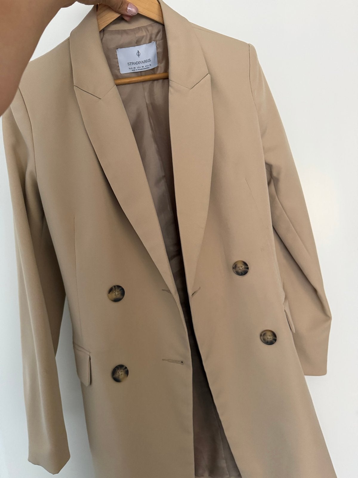 Stradivarius Nette Beige Blazer Maat XS, Beige, Ophalen of Verzenden, Zo goed als nieuw, Jasje