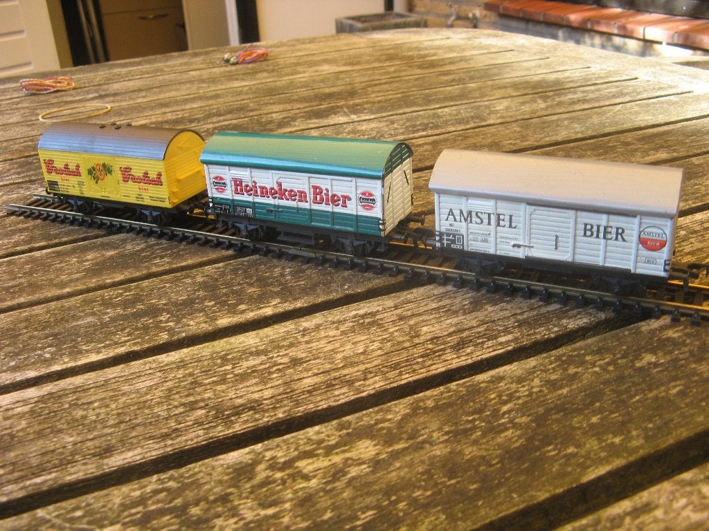 Retro Nederlandse bierwagens van FLEISCHMANN, Treinset, Gelijkstroom, Fleischmann, Ophalen of Verzenden
