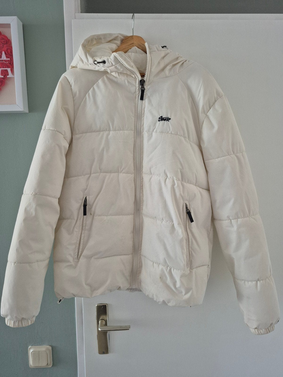 Heren winterjas pull&bear, Kleding | Heren, Wit, Ophalen of Verzenden, Zo goed als nieuw, Pull&Bear