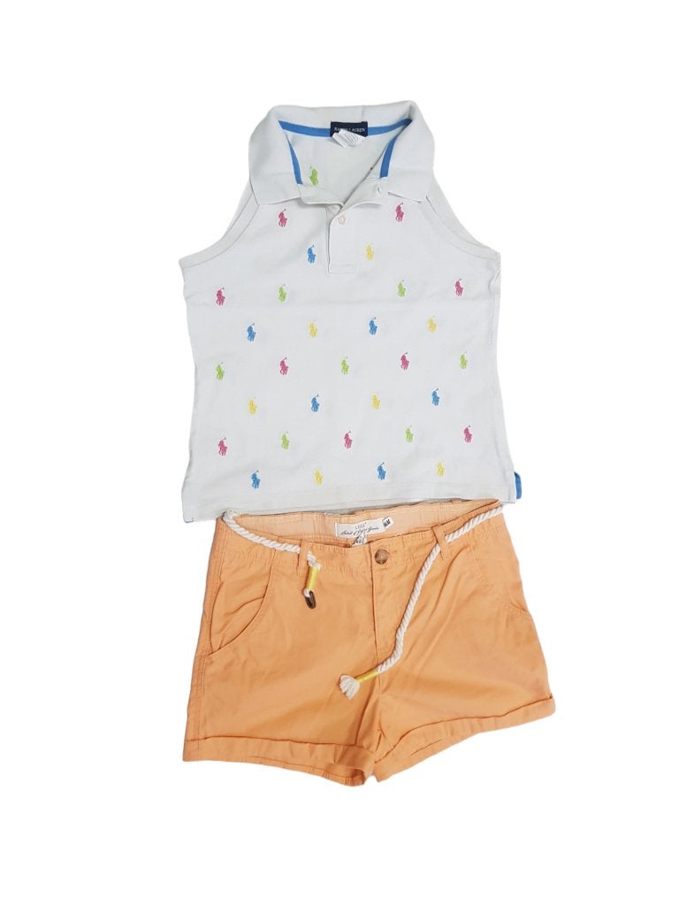 Super leuk POLO RALPH LAUREN en H&M setje draagmaat 146-152., Kinderen en Baby's, Zo goed als nieuw, Setje, Polo Ralph Lauren